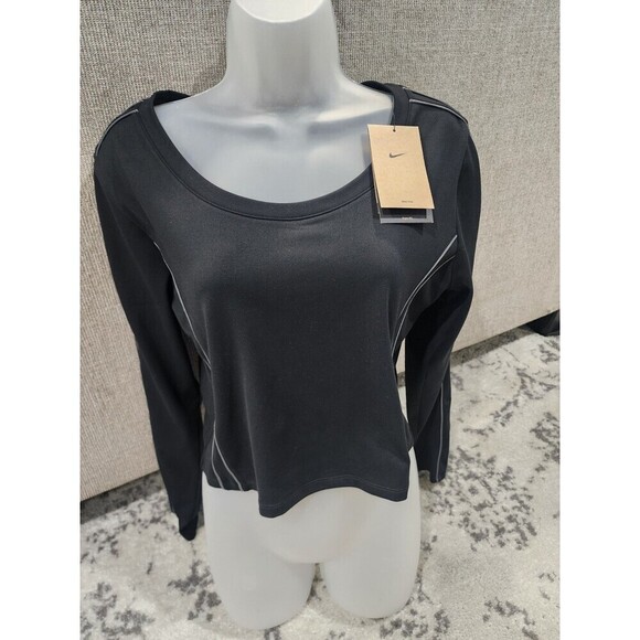 Nike Tops - NEW Nike ONE Fitted Dri-Fit LS Cropped Top Black Size XL NWT $60 Dri Fit